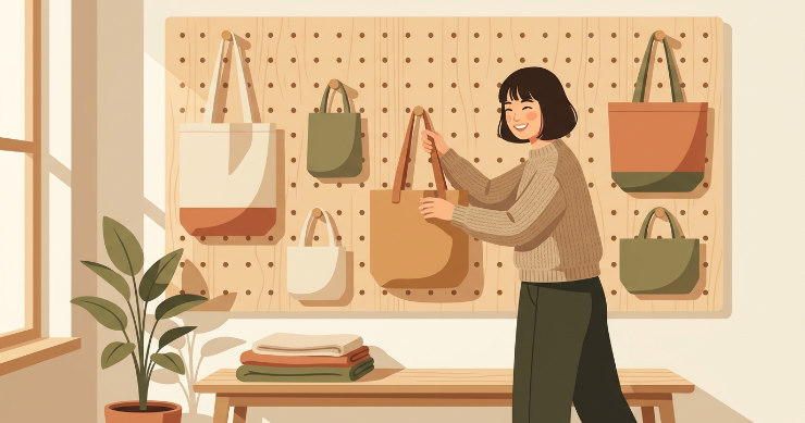 有孔ボードを使ったおしゃれな壁掛け収納