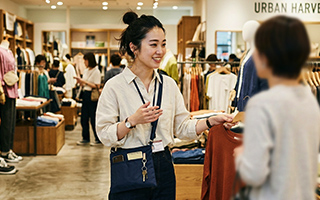 サコッシュで両手が自由になるイメージ