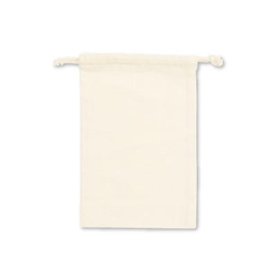 コットン巾着（M）　W175×H260　ナチュラル　無地品（印刷なし）