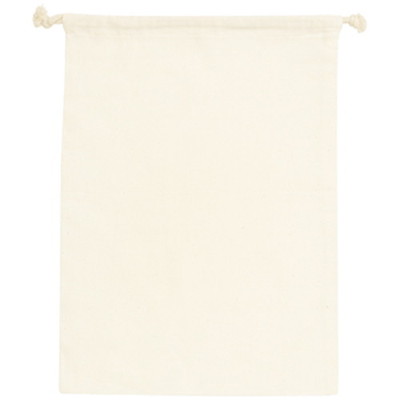 コットン巾着（L）　W260×H360　ナチュラル　無地品（印刷なし）